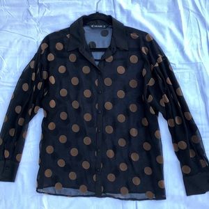 Zara Basic Polka Dot Top - M